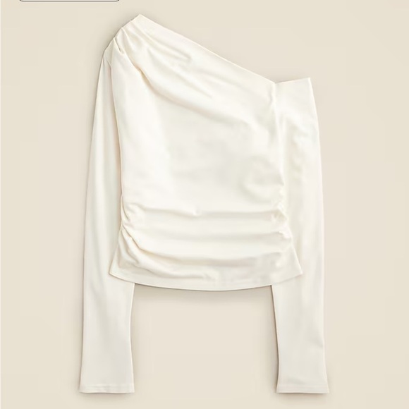 J crew Asymmetrical off-the-shoulder top in stretch cotton blend - Picture 2 of 3